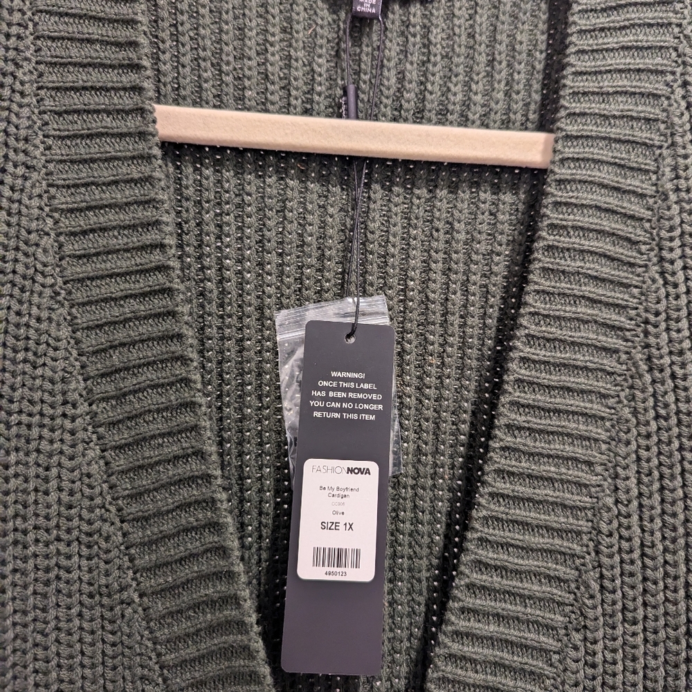 Fashion Nova Curve Olive Cardigan 1X